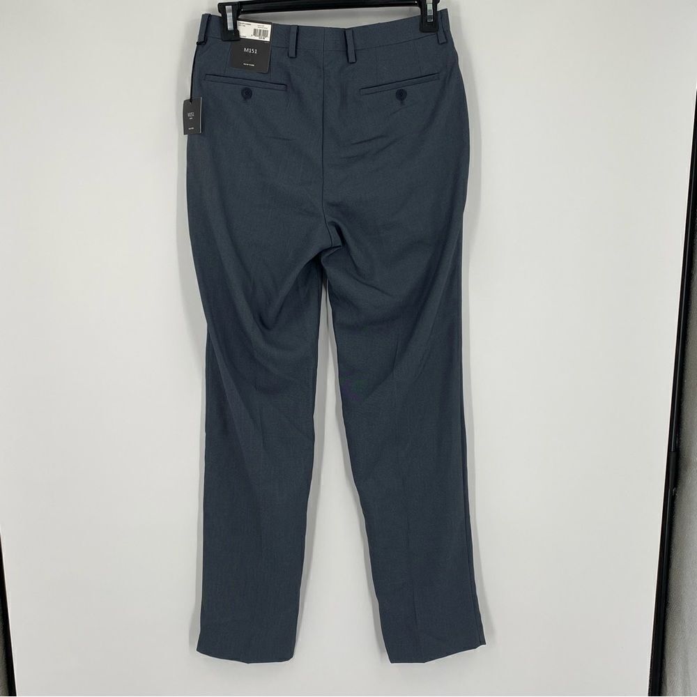 M151 Men’s Flat Front Medium Blue Flat Front Slim Fit Dress Pants size 32x34 - Picture 3 of 3